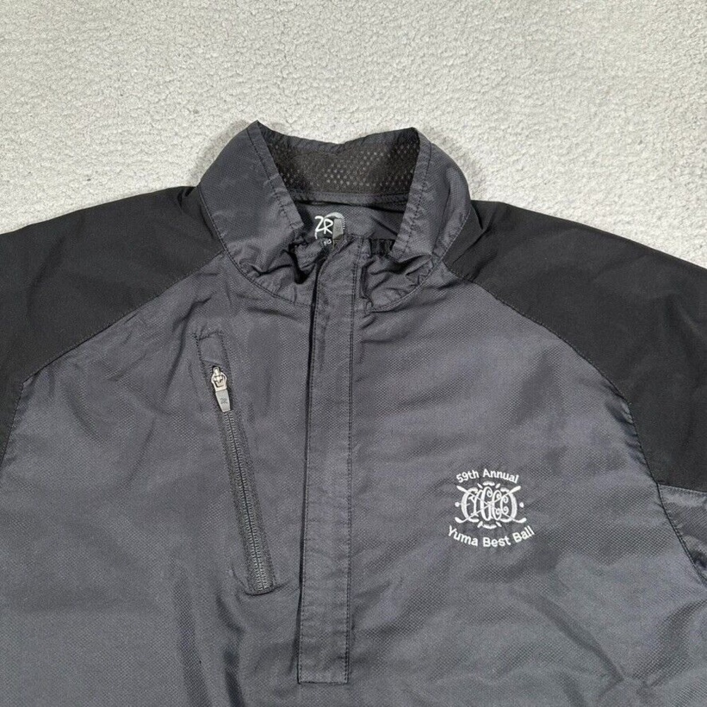 Zero Restriction Windbreaker Mens XL Black Tour Series 1/4 Zip Golf Pockets Logo - Picture 5 of 13